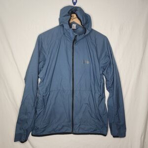 Mountain Hardwear Men's Blue Light Shell Jacket With Hood Size Medium
